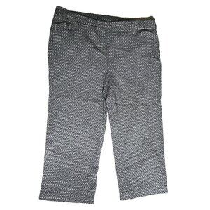 Prophecy Geometric Pull On Capri Pants Sz 14 Womens (Large) Black & White Pocket